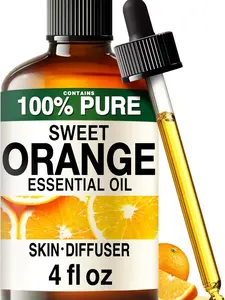 KUKKA Orange Oil Cleaner - 4 Fl Oz Orange Essential Oil for Skin Care, Diffuser, Hair, Aromatherapy & DIY Soap Making Scent