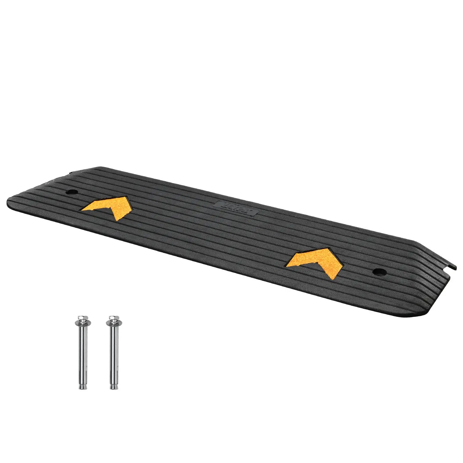 VEVOR Upgraded Rubber Threshold Ramp, TikTokShopBlackFriday, 1" Rise Wheelchair Ramp Doorway, Natural Curb Ramp Rated 33069 lbs Load Capacity, Non-Slip Textured Surface Rubber Curb Ramp for Wheelchair and Scooter