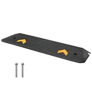 VEVOR Upgraded Rubber Threshold Ramp, TikTokShopBlackFriday, 1" Rise Wheelchair Ramp Doorway, Natural Curb Ramp Rated 33069 lbs Load Capacity, Non-Slip Textured Surface Rubber Curb Ramp for Wheelchair and Scooter