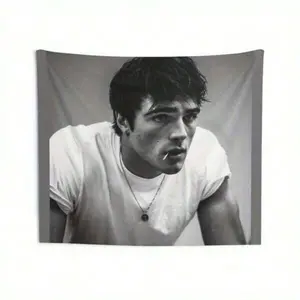 1pc Of Jacob Elodi Portrait Tapestry- Large Wall Decoration(60x40/ 51inch), Soft Peach Fabric Poster, Suitable Living Room, Bedroom, Office Decoration- Modern Minimalist Style, Cute Industrial Bohemian Home Decor- No Power Required, Room Aestheti