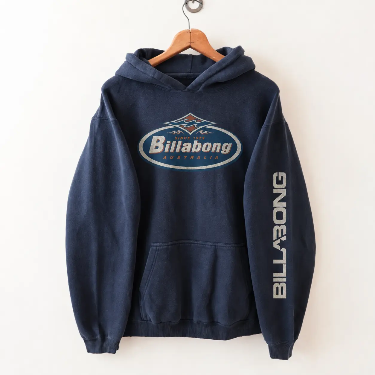 Billabong Vintage Since 1973 Hoodie, Retro Surf Graphic Sweatshirt, Classic Coastal Streetwear Pullover, Unisex Casual Hoodie for Men Women