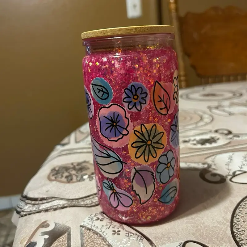 Acrylic 16oz Reusable Drinking Cup, BPA-Free Leak-Resistant Tumbler for Daily Use