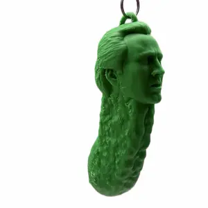 Picolas Cage key chain Christmas Pickle Hanging Ornament, Fun Nicolas Cage Green Pickle Tree Ornament for Christmas Tradition Decor Party Favor Stocking Stuffers meme funny