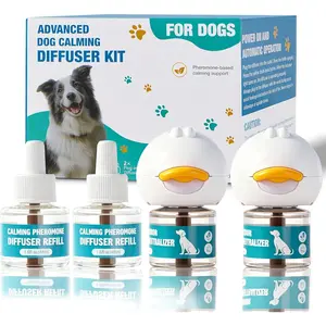 Dog Calming Diffuser, Calming Pheromones Diffuser Kit Appeasing Pheromone Diffuser to Calm (2Plug in+4Refill) for Anxiety Relief Reduce Aggression Fighting Barking Stress