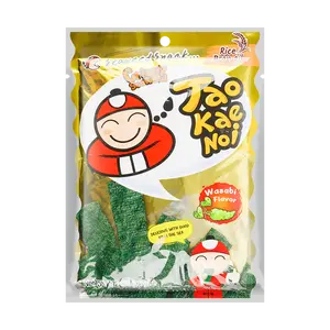 Tao Kae Noi Thick Cut Crispy Seaweed Snacks, Wasabi Flavor, 32g - Authentic Thai Snack