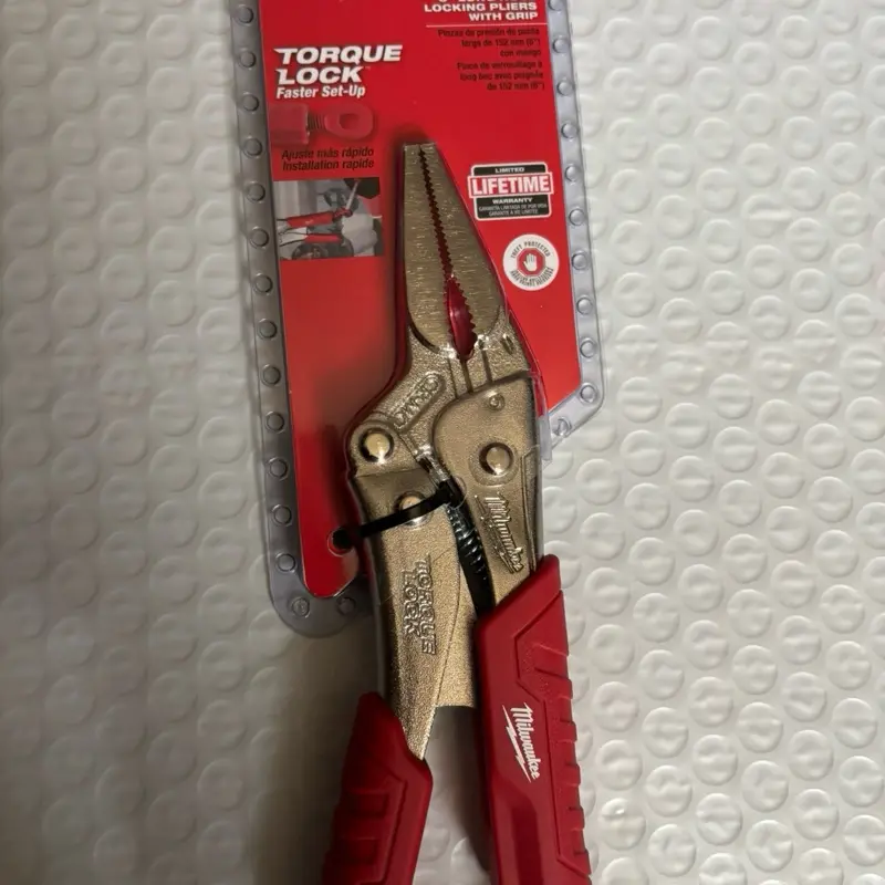 6” long nose-locking pliers with grip