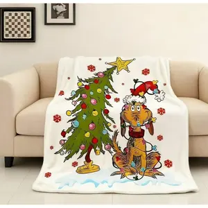 Christmas Dog Blanket for Cozy Sofa bed travel lunch break, flannel Blanket.home office Blanket Christmas Blanket Fun Nap Blanket Applies to Super soft  decorative sofa/sofa/bedroom