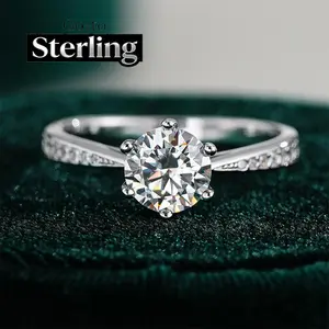 S925 2.0CT Oval Cut D VVS1 5A Cubic Zirconia Engagement Ring for Women –925 Sterling Silver Wedding Band, Luxury Promise Gift