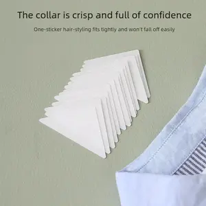 50 pcs Non-curling, disposable invisible collar shaping patch for shirts, a self-adhesive collar fixing tool.