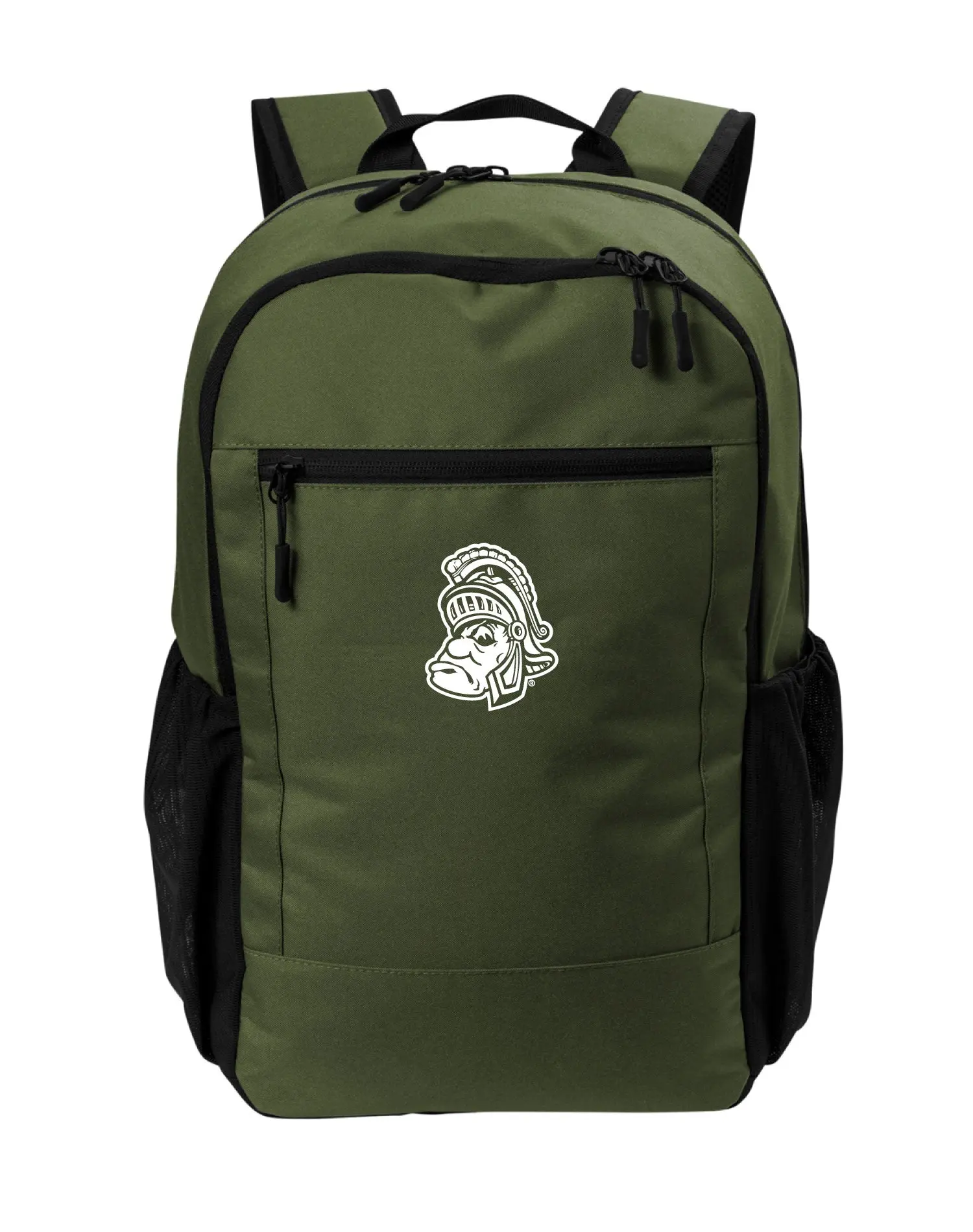 Green Michigan State Backpack with Gruff Sparty Logo