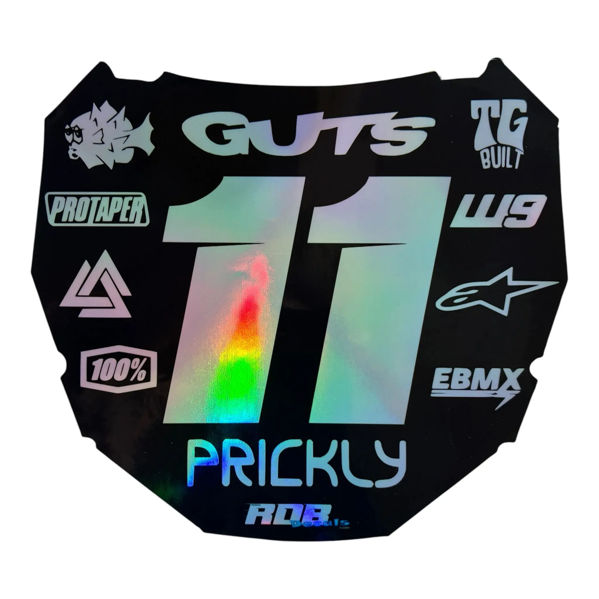 ODI Plate Decal — 11 Logo  (Holographic Chrome)
