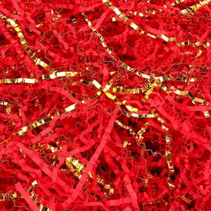 150Gram Red &  Color Crinkle cut paper shred Filler  Box Filling Easter Grass for Wedding, Birthday, Anniversary,Valentine, Christmas  Box Filler