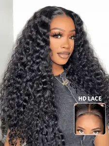 5x5 HD Lace Closure Wig Water Wave Pre-Cut Lace Human Hair Wig Glueless Lace Wig Human Hair Lace Closure Wigs Suitable for Daily Work Study Party Various Occasions