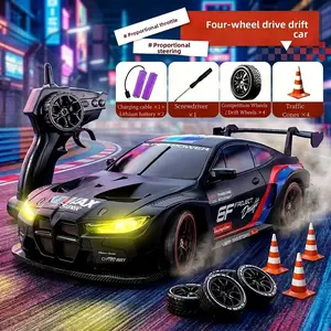 Drift RC Car 4WD Full Proportional Control Fast Racing Toy with Spare Drift Tires and Dual Batteries, Remote Controlled Vehicle, Rc Vehicle