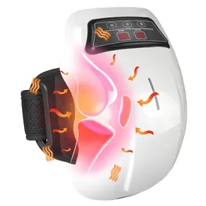 Heated Knee Massager, Heated Knee Braces with Adjustable Temperature & Vibration, Rechargeable Knee Massager with LED Screen & Heat