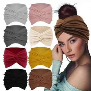 8 Pack Wide Headbands for Women, Fashion Knot Boho Head Wraps Women’s Hair Band Turban Bandanas Workout Hair Accessories summervibes