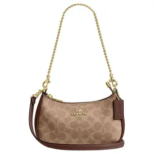 COACH Teri 19 Logo Zipper Crossbody Bag in Brown for Women