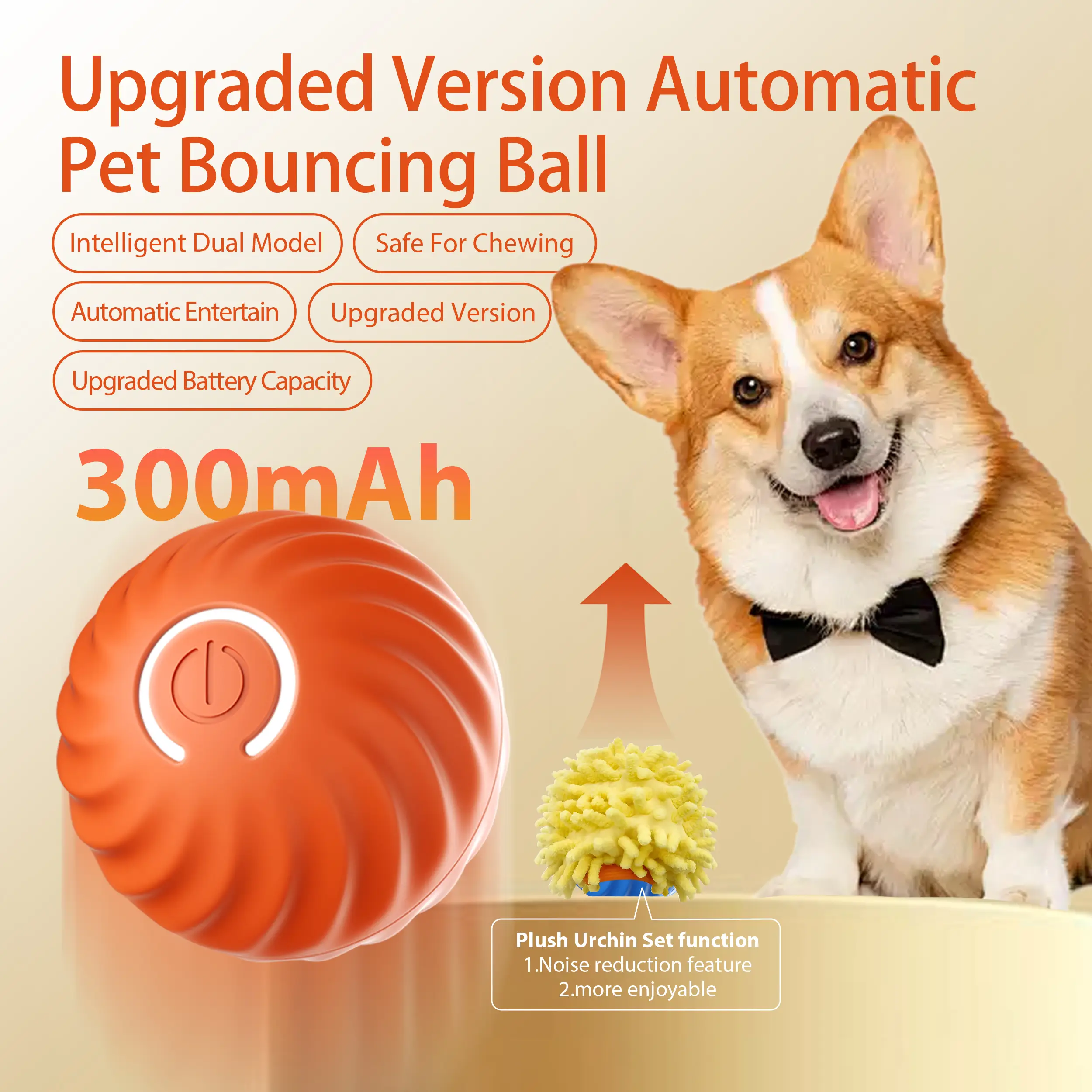 2025 Interactive Bouncing Ball for Dogs,A Rotating Stimulating Pet Entertainment,USB Rechargeable Dog Toy, Dog Electrig rive Indestructible Blue Dog T