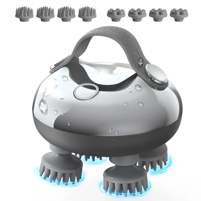 Electric Scalp Massager for Head Relaxation & Stress Relief - Lightweight, Compact, Waterproof, USB Rechargeable Massagers, Cordless, Compression, Removable Beauty Tool Upgrade, ASMR Personal Care Appliance for Adults, No Disposables