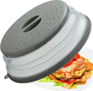 Microwave Splatter Cover Vented for Food, Splatter Guard & Colander Kitchen Gadget for Fruit Vegetables Microwave Plate Cover with Hook Hole,Dishwasher-Safe,BPA-Free Silicone & Plastic (1 Pack)