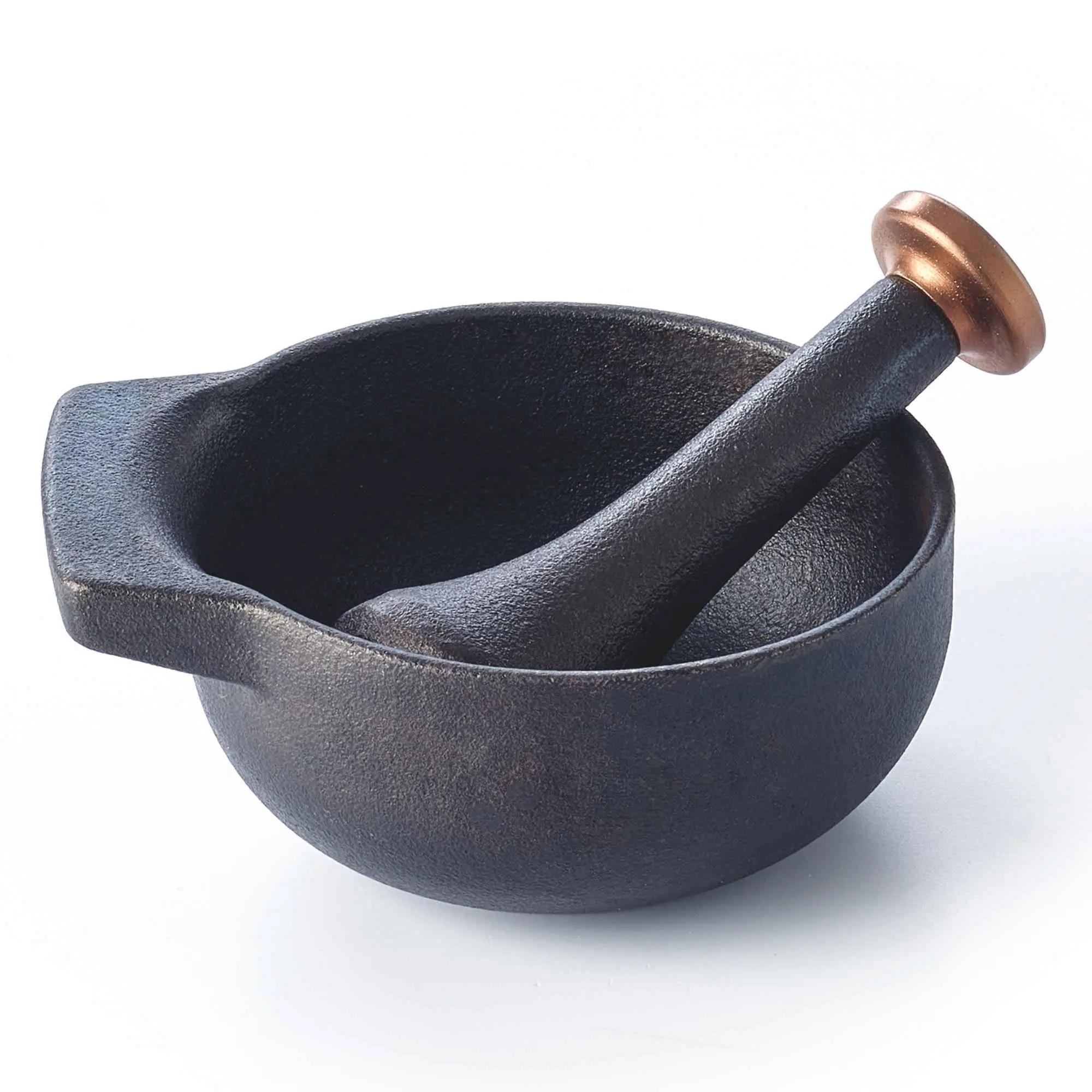 Alva Nori Cast Iron Mortar & Pestle Set, 2-Cup Kitchen Utensil for Spices, Seasoning and Oil Preparation