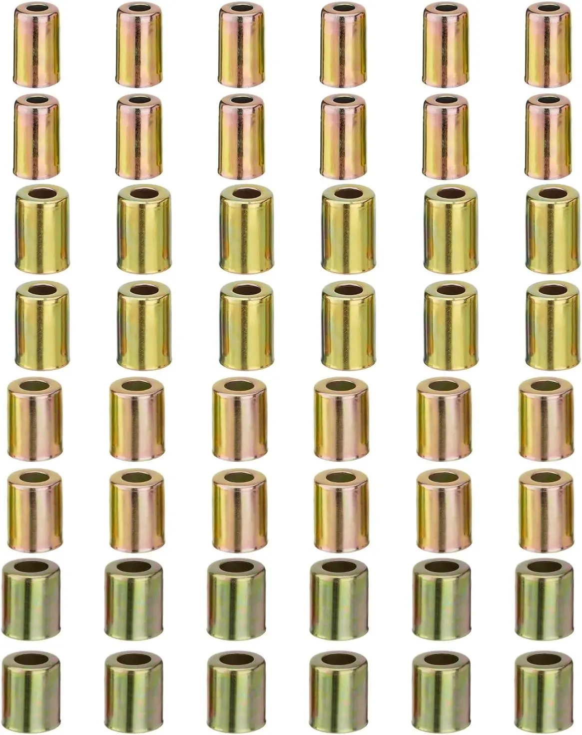 48 pcs Air Conditioning Hose Ferrule #6#8#10#12 Color Zinc Coating Iron | AC Fittings For Standard Barrier Hydraulic Hose Crimper Ferrules Automotive Air Conditioning Repair Kit