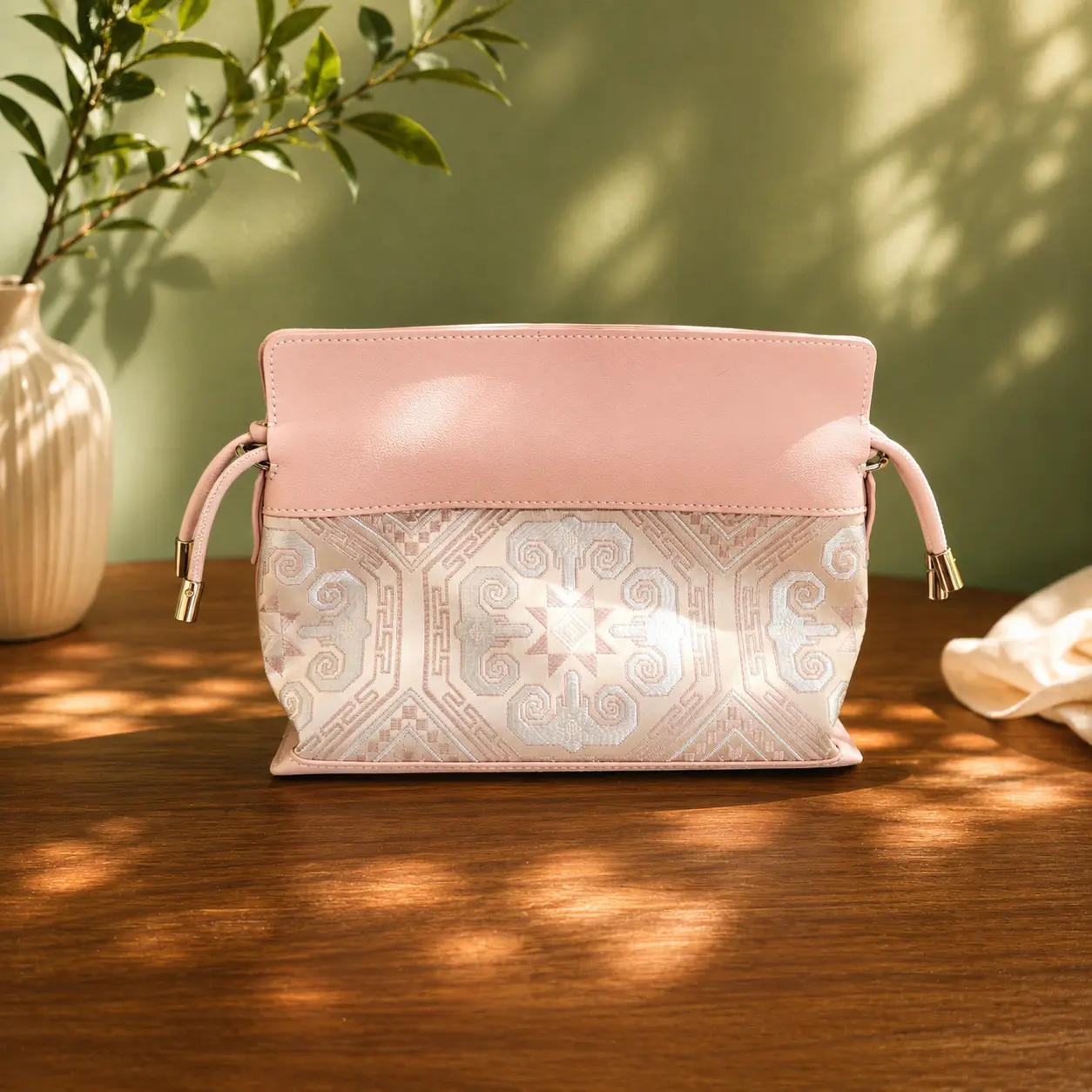 Zhuang Brocade Elephant Jacquard Shoulder Bag
