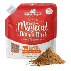 Stella & Chewy's Freeze-Dried Raw Marie’s Magical Dinner Dust - - Premium Beef Dog Food Topper with Organic Fruits & Vegetables - Perfect for Picky Eaters - 7oz