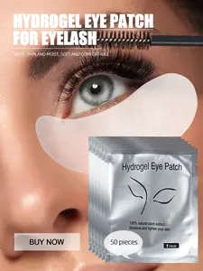 Silver Eye Patch 50 Pairs Pack - Gel Pad for Eyelash Extensions, Grafting, and Lint Free, Hydrated Formula - Cosmetic, Makeup