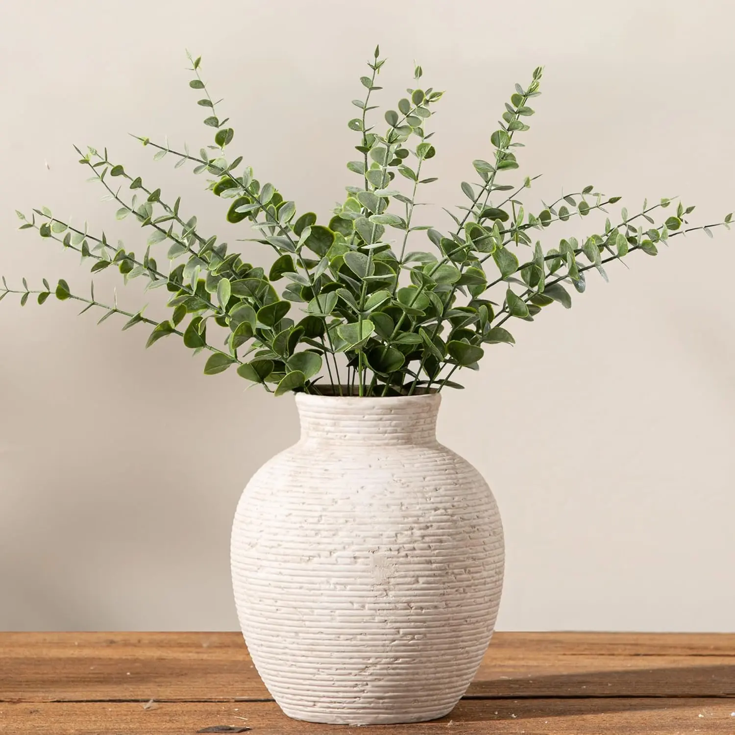 6" High Rustic Ceramic Decorative Vase - Waterproof Home Decor Centerpiece for Farmhouse Tables, 5.1" Wide, Ideal Valentine's Day Gift for Flower Displays, Water Proof, Decorative Vases