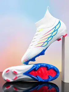 Professional Men's Soccer Cleats, Ag Studs, Anti-Slip, Breathable, High-Top, Lightweight, Sporty Style, All Seasons, Outdoor Field