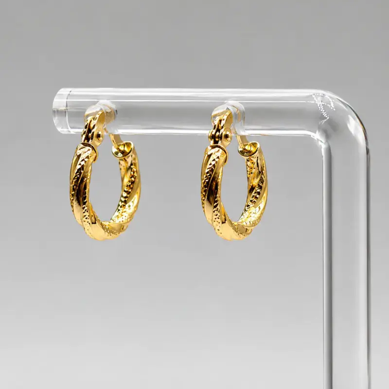 18-Karat Minimalist Costume Earrings, Gold Fashion Accessories for Daily Wear
