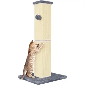 32 Inch for Indoor Large Cats and Kitten, Nature Sisal Tall  Scratch , Sisal  Scratcher Improve 's  Habits and Protect Your Furniture, Grey