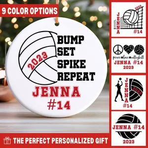 Personalized Volleyball Ornament - Custom Volleyball Player Ornament  - Christmas Ornament for Volleyball Players