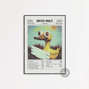 Retro Hotel Ugly Retro Newspaper Print, Ugly Duck Poster No Frame,  Album Cover Posters, Decor Home