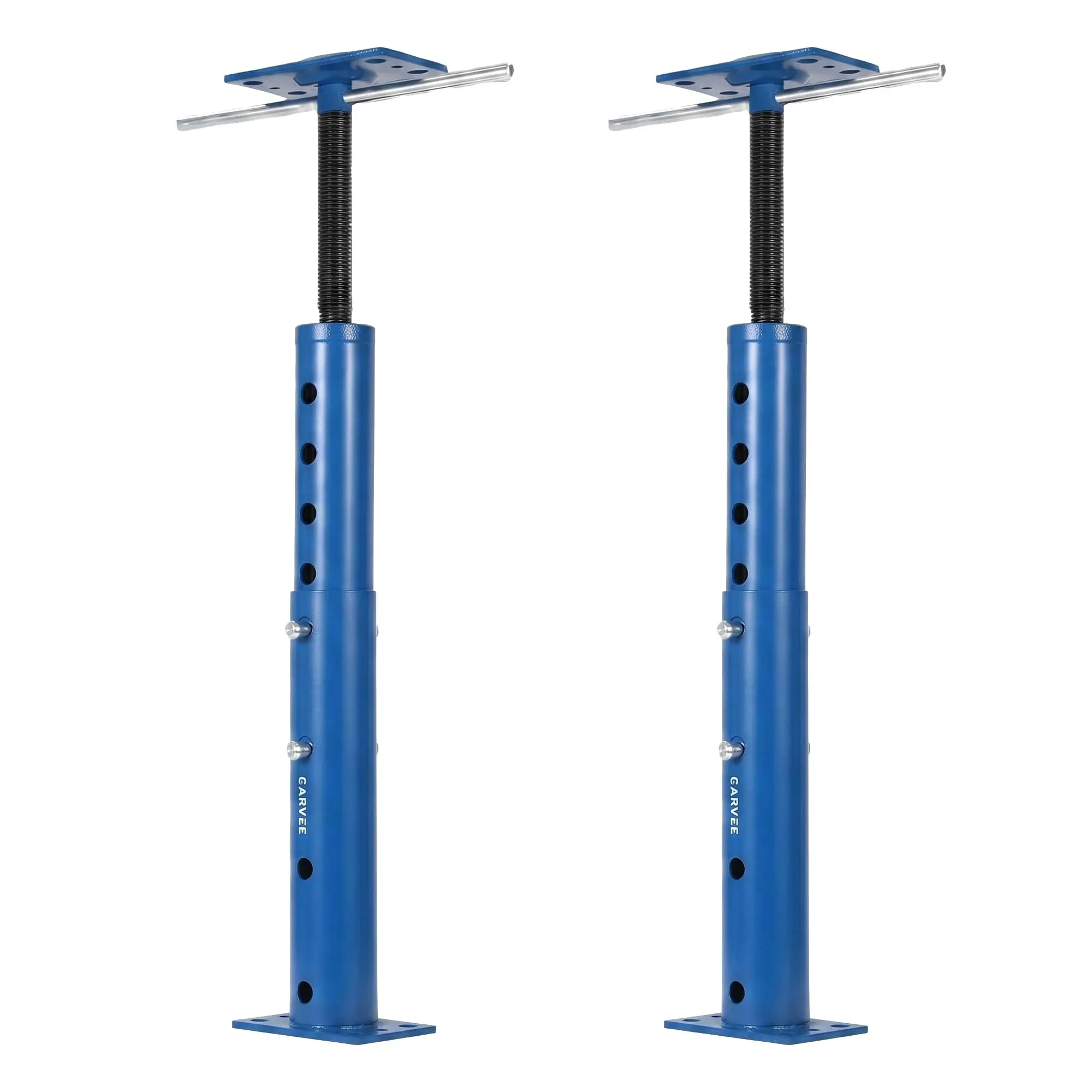 Garvee Heavy Duty Adjustable Steel Jack Posts 2 Pack – 18,000 lbs/8,165kg Capacity – Telescopic Floor Support 19-36in – Reinforced Construction, Tool-Free Lifting – Orange Red