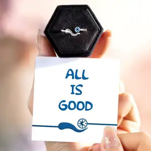 Silver Evil Eye Ring Dainty Open Adjustable Rings Mal De Ojo Evil Eye Jewelry for Women Energy Protection Ring