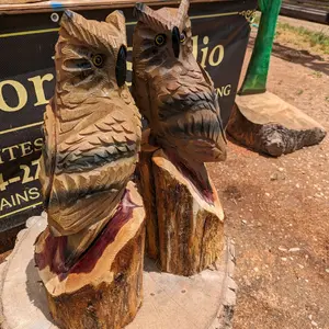 Chainsaw carved Owl Couple