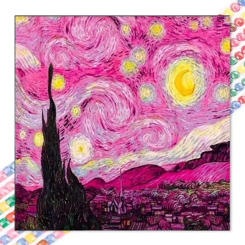 1 DIY diamond painting kit, 5D diamond art set, DIY decoration, pink starry sky diamond painting kit with full round diamonds, mosaic, diamond art, Diy diamond arts, DIY art home decor, Wall art painting, Handicraft, suitable for Christmas
