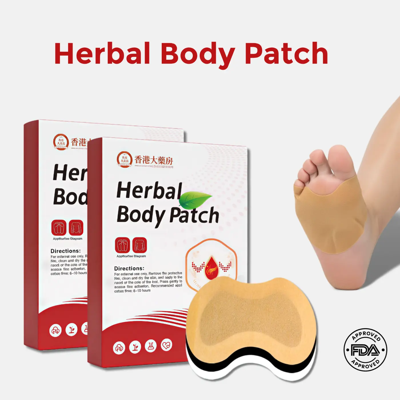Disposable No-Mess Natural Sugar Support Warming Herbal Relief Heat Patches, 10-Pcs Box with 15 Kinds of Chinese Medicine for Acupoint Application & Daily Balance (Herbal Body Patch Variant)
