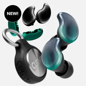 CURVD CLIQ Stylish Earplugs With Swappable Covers - For Concerts, Noise Sensitivity, Travel, Productivity