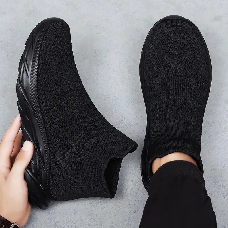 Men's Fashionable Lace-up Mesh Breathable Sock Sneakers, Sporty Running Shoes, Athletic Running Shoes, Casual Comfortable Sports Running Shoes, Male All-match Round Toe Shoes for Daily Wear, Running Sports Footwear
