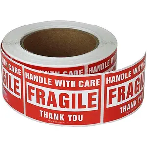 3 x 5 Inch Large Fragile Stickers Handle with Care  Packing Shipping Label - Permanent Adhesive (1 Roll, 500 Labels)