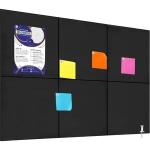 Bulletin Board, 6 Pcs Large Cork Board for Wall 36" x 24", Felt Pin Board Tiles with 40 Pushpins, CorkBoards for Office Home Decor