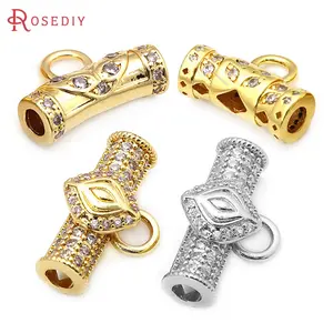 4PCS Brass Zircon Bracelets Beads Charms Pendants Connector  Diy Jewellery Making Materials Rosediy official-website