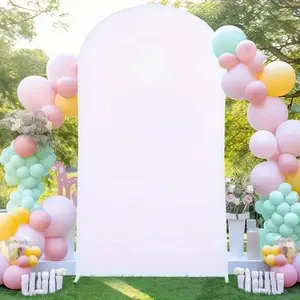 This 2-piece set with white arch covers made of polyester fabric, available in 31.5*72inch and 47.6*86.6inch sizes. Suitable for weddings, birthdays, graduations, Halloween, Christmas, party decorations Wedding Arched Backdrop Wedding Party Backdrop