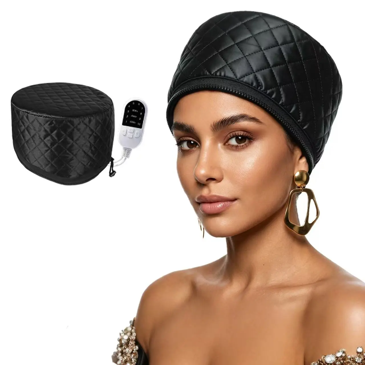 Hair Care Heating Cap 10-Level Quick Heat Adjustable-Temperature Steam Cap for Deep Conditioning Hair Treatment, Adjustable Hair Bonnet, Ideal Gift for Girlfriend Hair Dryer Bonnet