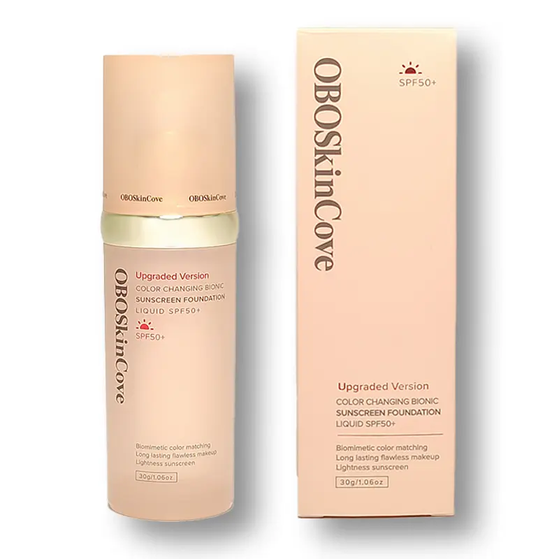 OBOSkincove 4-in-1 Tinted Sunscreen Moisturizer Cream - 30 ml Facial Cosmetic, SPF 50+, Upgraded Color-Changing Bionic Liquid, UV-Protective, Hydrating, Full-Coverage Concealer Foundation for Daily & Outdoor Selfcare