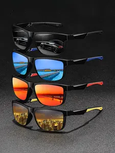4pcs the latest spliced sports sunglasses are unisex and available in various colors. Ultraviolet protection UV400 lenses protect the eyes., a classic spliced frame, and anti-slip rubber nose pads, blending style with functionality. Sunglasses For Sports
