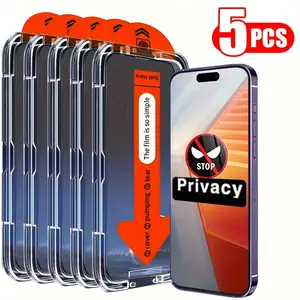 2/5Pcs 9H anti-peep Tempered Glass Privacy Smartphone, Cellphone Screen Protector Accessories for iPhone 17 Air 16 15 Pro Max PLUS 14 13 12 11 X XS MAX MINI Anti-Scratch, Antifingerprint Coating Anti-spying